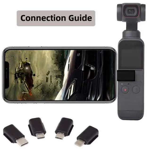 Alt view image 4 of 7 - 4 Pack USB C & Micro USB to OSMO Pocket1/2 Connector Adapter Handheld Gimbal Camera Accessories