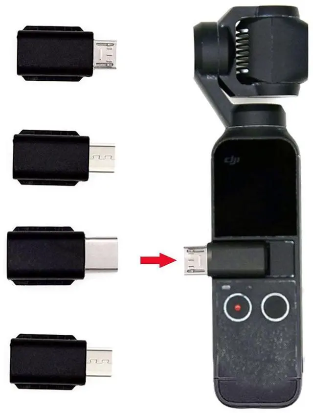 Alt view image 5 of 7 - 4 Pack USB C & Micro USB to OSMO Pocket1/2 Connector Adapter Handheld Gimbal Camera Accessories