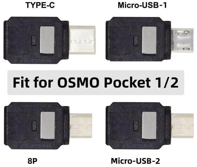 Alt view image 6 of 7 - 4 Pack USB C & Micro USB to OSMO Pocket1/2 Connector Adapter Handheld Gimbal Camera Accessories