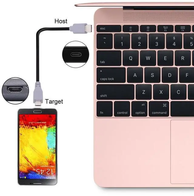 Alt view image 4 of 7 - 3.28FT USB C to Micro USB 2.0 Data/Charge Cable for Laptop Phone USB C Host to Micro USB Device Power Bank/Camera/Dongle/Hard Disk