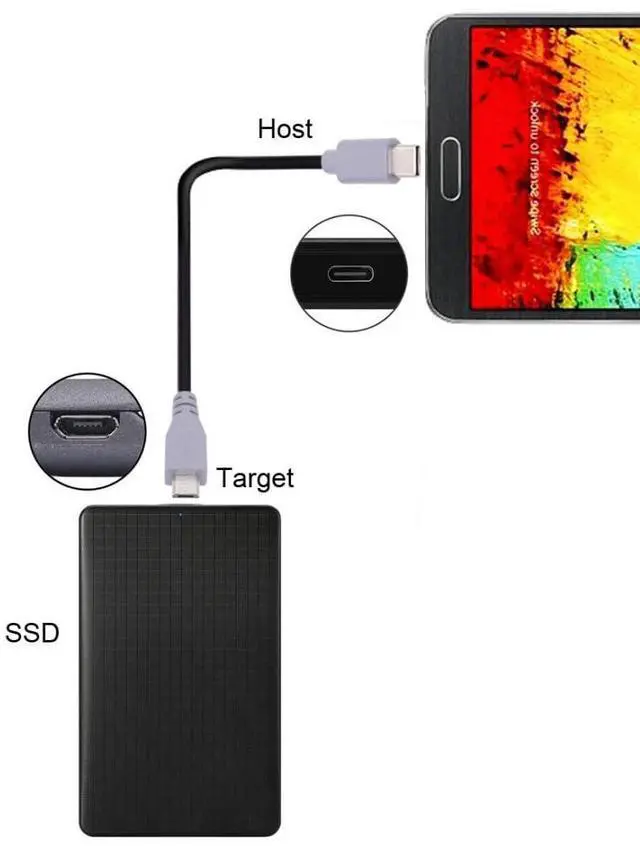 Alt view image 5 of 7 - 3.28FT USB C to Micro USB 2.0 Data/Charge Cable for Laptop Phone USB C Host to Micro USB Device Power Bank/Camera/Dongle/Hard Disk