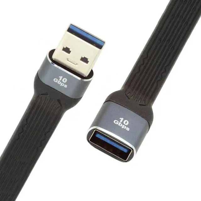 Alt view image 6 of 7 - USB 3.0 Short Cable,USB 3.1 3.0 Type A Male to Female Extension Flat Slim FPC Data Cable 13cm 10Gbps for Laptop & Desktop