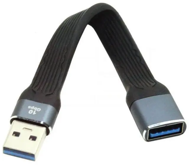 Alt view image 7 of 7 - USB 3.0 Short Cable,USB 3.1 3.0 Type A Male to Female Extension Flat Slim FPC Data Cable 13cm 10Gbps for Laptop & Desktop