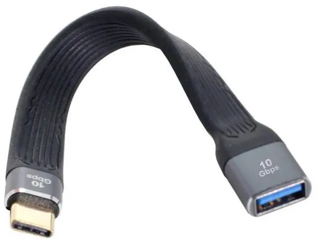 Alt view image 2 of 7 - USB 3.0 Type A Female to USB-C USB 3.1 Type C Male Host OTG Flat Slim FPC Data Cable for Laptop & Phone