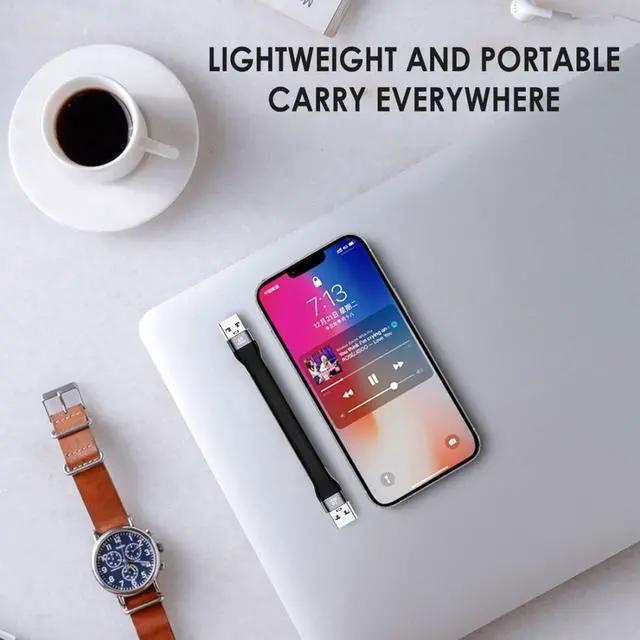 Alt view image 6 of 7 - USB 3.0 Short Cable,USB 3.1 3.0 Type A Male to Male Extension Flat Slim FPC Data Cable 13cm 10Gbps for Laptop & Desktop