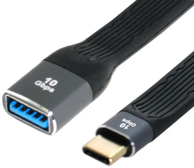Alt view image 7 of 7 - USB 3.0 Type A Female to USB-C USB 3.1 Type C Male Host OTG Flat Slim FPC Data Cable for Laptop & Phone