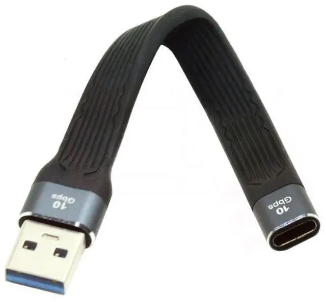 Alt view image 6 of 7 - USB 3.1 Short Cable,USB 3.0 Type A Male to USB 3.1 Type C Female Extension Flat Slim FPC Data Cable 13cm 10Gbps for Laptop & Desktop