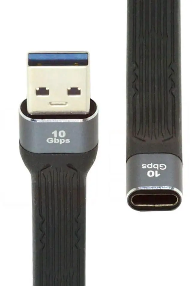Alt view image 7 of 7 - USB 3.1 Short Cable,USB 3.0 Type A Male to USB 3.1 Type C Female Extension Flat Slim FPC Data Cable 13cm 10Gbps for Laptop & Desktop