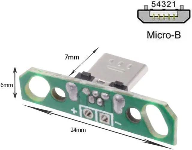 Alt view image 3 of 7 - 5 Pack USB 2.0 DIY Connector,Micro USB 2Pin Male Plug Port Repair Replacement Solder Adapter