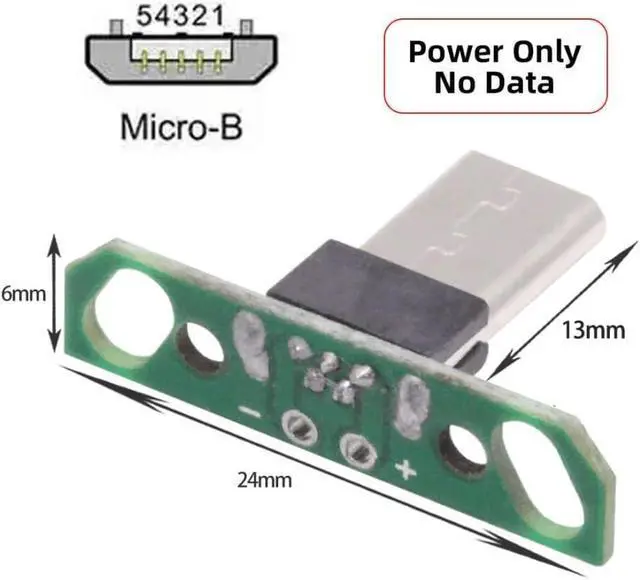 Alt view image 3 of 7 - 5 Pack USB 2.0 DIY Connector,Long Micro USB 2Pin Male Plug Port Repair Replacement Solder Adapter