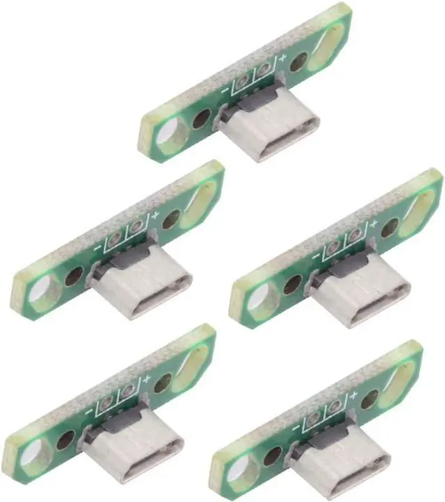 Main image of 5 Pack USB 2.0 DIY Connector,Micro USB 2Pin Female Socket Port Repair Replacement Solder Adapter