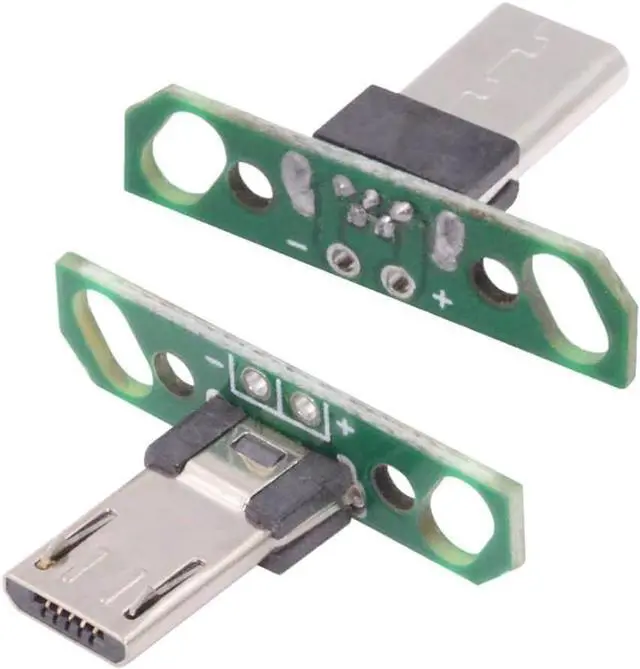 Alt view image 7 of 7 - 5 Pack USB 2.0 DIY Connector,Long Micro USB 2Pin Male Plug Port Repair Replacement Solder Adapter