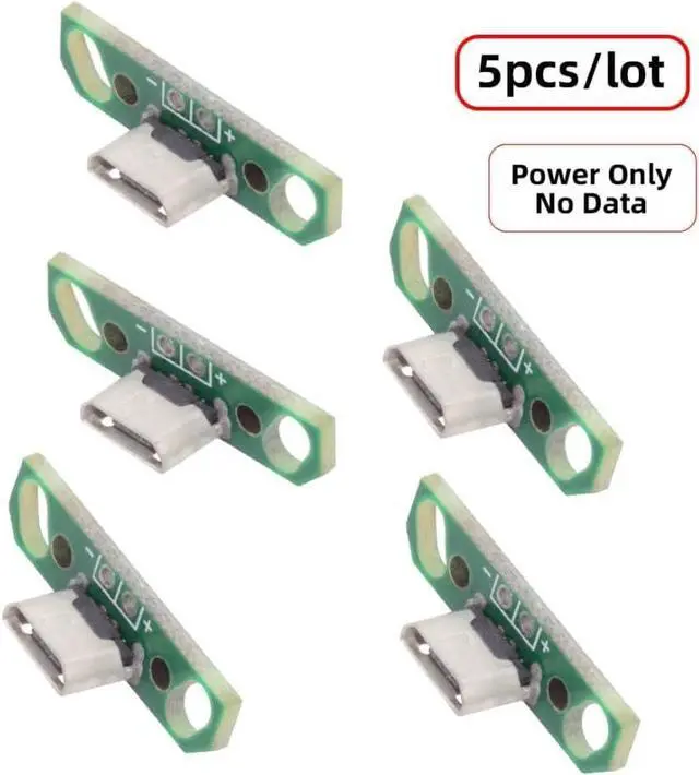 Alt view image 5 of 7 - 5 Pack USB 2.0 DIY Connector,Micro USB 2Pin Female Socket Port Repair Replacement Solder Adapter