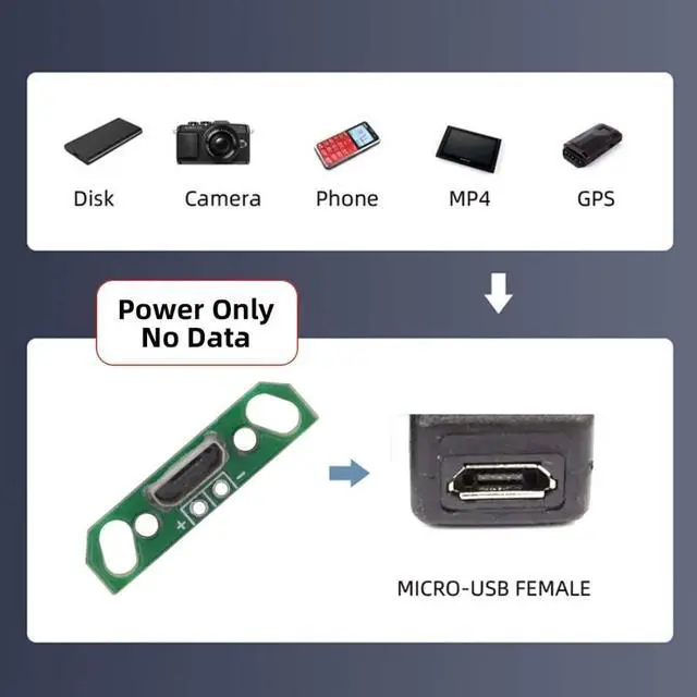 Alt view image 4 of 7 - 5 Pack USB 2.0 DIY Connector,Micro USB 2Pin Female Socket Port Repair Replacement Solder Adapter