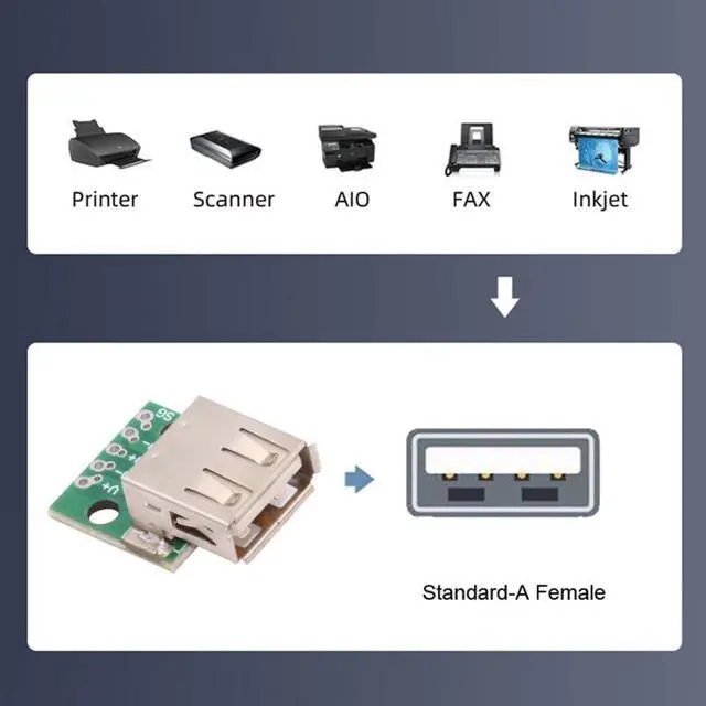 Alt view image 4 of 7 - 5 Pack USB 2.0 DIY Connector,USB 2.0 Type-A 5Pin Female Socket Port Repair Replacement Solder Adapter with Flange