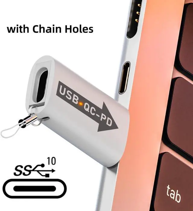 Alt view image 4 of 7 - USB 3.0 QC Power to PD USB C Device 5Gbps Data Power Adapter for Laptop Tablet Phone 2Pcs/Set