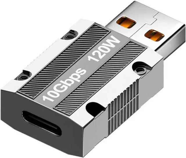 Main image of Type-C USB C to USB 3.0 Connector 10Gbps Data 120W Power Adapter Alloy Shell Mecha Cyberpunk Style
