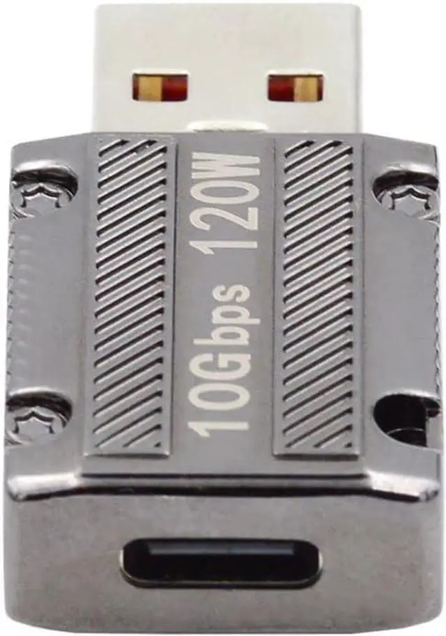 Alt view image 6 of 7 - Type-C USB C to USB 3.0 Connector 10Gbps Data 120W Power Adapter Alloy Shell Mecha Cyberpunk Style