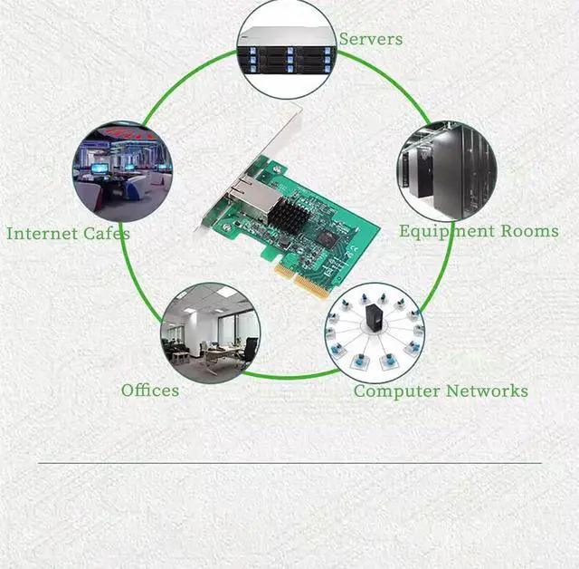 Alt view image 3 of 7 - PCIe X4 to 10G RJ45 Ethernet Network Card for Desktop and Server, PCI Express 2.0 x4 10G/5G/2.5G/1G/100M RJ45 Adapter  10 Gigabit LAN NIC with Jumbo Frame & Link Aggregation Support