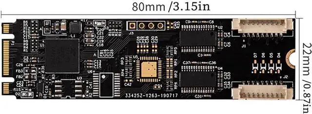 Alt view image 6 of 7 - M.2 (Key M/B) to Dual RS232 Serial Port Adapter Card  2-Port COM DB9 Expansion Card, PCIe 2.0 Gen1 x1 Interface, Industrial-Grade Converter Compatible with Terminal & Embedded Systems