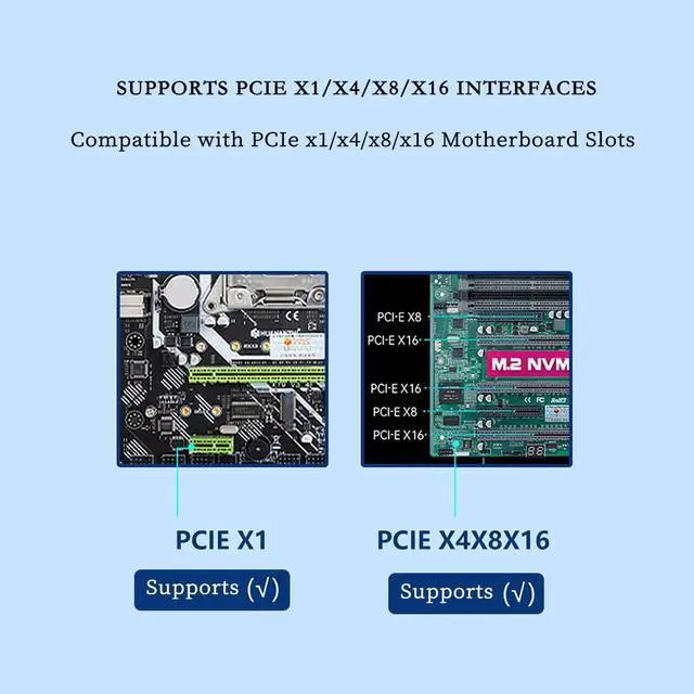 Alt view image 7 of 7 - PCIe to M.2 NVMe SSD Adapter Card, PCI Express 4.0 X1/X4/X8/X16 Expansion Converter  Supports 2230/2242/2260/2280 M.2 NVMe Drives, Compatible with Windows, Linux, macOS (PCIE x16 to M.2)