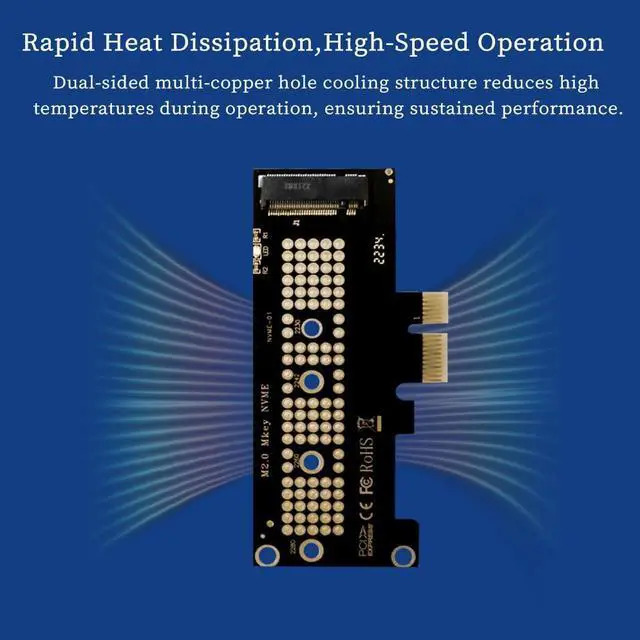 Alt view image 4 of 7 - PCIe to M.2 NVMe SSD Adapter Card, PCI Express 4.0 X1/X4/X8/X16 Expansion Converter  Supports 2230/2242/2260/2280 M.2 NVMe Drives, Compatible with Windows, Linux, macOS (PCIE x16 to M.2)