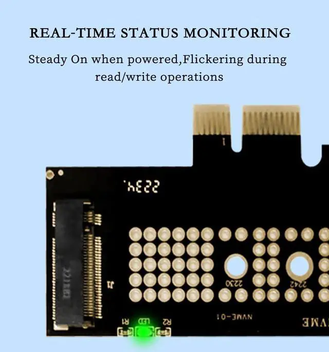 Alt view image 6 of 7 - PCIe to M.2 NVMe SSD Adapter Card, PCI Express 4.0 X1/X4/X8/X16 Expansion Converter \u2013 Supports 2230/2242/2260/2280 M.2 NVMe Drives, Compatible with Windows, Linux, macOS (PCIE x4 to M.2)