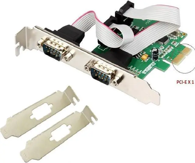 Alt view image 2 of 5 - PCIe X1 to Dual RS232 Serial Port Card, IO-PCE382-2S High-Speed 2-Port DB9 RS232 Expansion Adapter, Compatible with Industrial PC, and Data Acquisition Systems (Card with Short Metal Plate)
