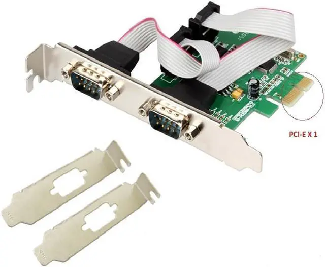Alt view image 4 of 5 - PCIe X1 to Dual RS232 Serial Port Card, IO-PCE382-2S High-Speed 2-Port DB9 RS232 Expansion Adapter, Compatible with Industrial PC, and Data Acquisition Systems (Card with Short Metal Plate)