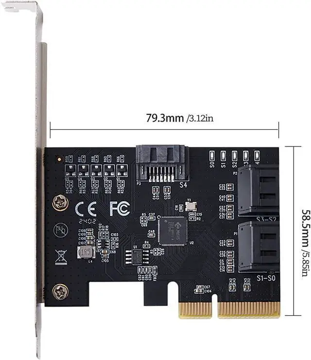 Alt view image 5 of 7 - PCIe x4 to 5-Port SATA3.0 6Gbps Expansion Card IO-PCE585S-5IPCIe 3.0 SATA Controller Adapter Supports Bootable System, Compatible with Desktop, Server, Industrial PC, DVR/NVR Systems