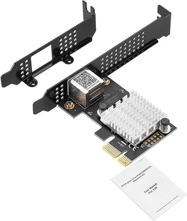 Main image of PCIe X1 to 2.5G Network Card RTL8125B Gigabit Ethernet Adapter for Desktop and Server, PCI-E x1 LAN Card 2500Mbps with Dual LED Indicators, Full & Low Profile Brackets (Single RJ45)
