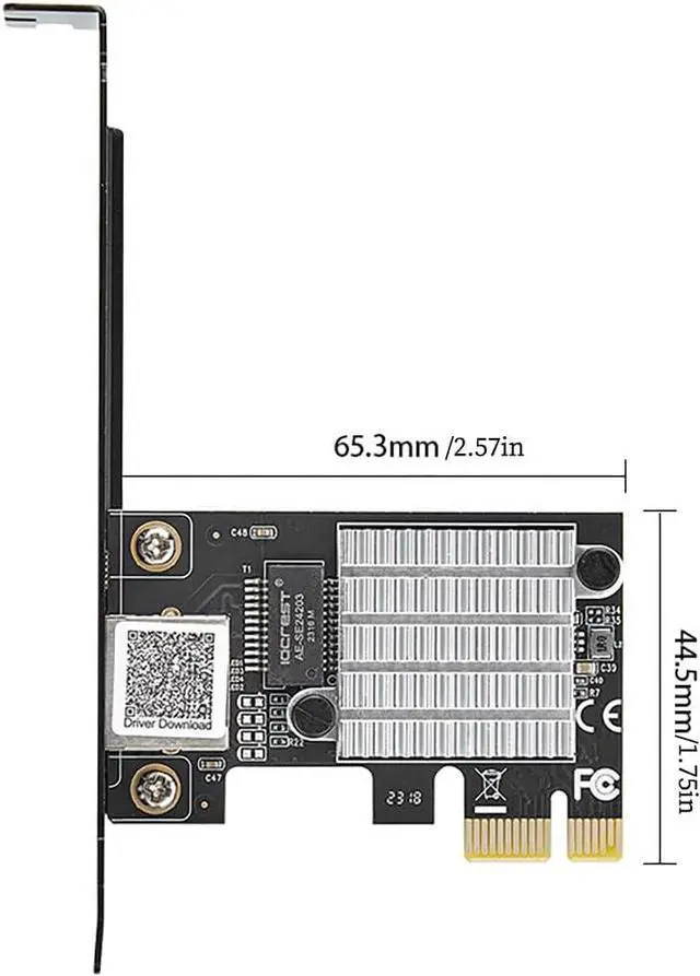 Alt view image 7 of 7 - PCIe X1 to 2.5G Network Card RTL8125B Gigabit Ethernet Adapter for Desktop and Server, PCI-E x1 LAN Card 2500Mbps with Dual LED Indicators, Full & Low Profile Brackets (Single RJ45)
