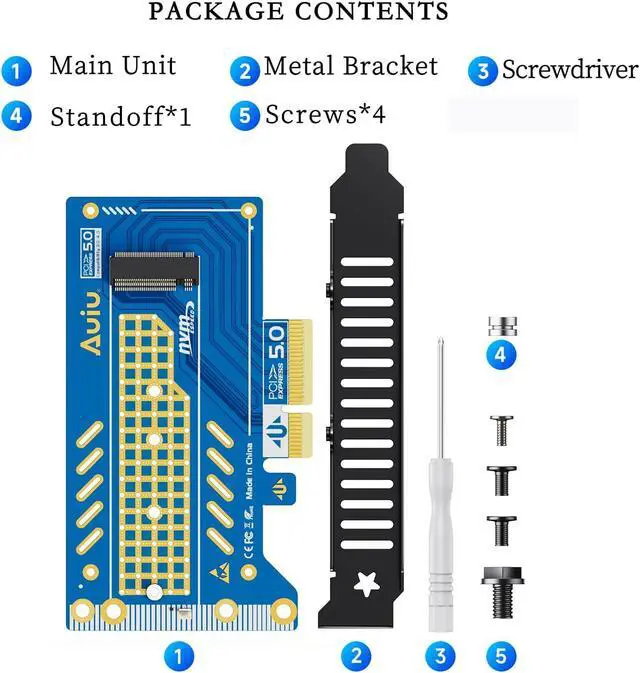Alt view image 4 of 7 - PCIE to M.2 NVMe B+M Key Expansion Card High Speed Support NVMe 2230 2240 2260 2280 SSD Support PCIe X4 X8 X16 (PCIe5.0 x4 Card Set4)