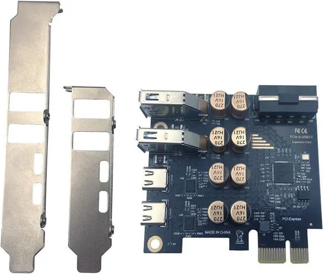 Alt view image 2 of 7 - PCIe to USB 3.0 + USB-C Expansion Card 5Gbps 1 to 4 Desktop Adapter with D720201 Controller, 4-Port Splitter (4-Pin Power Port)
