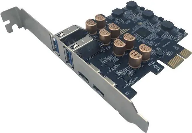 Main image of PCIe to USB 3.0 + USB-C Expansion Card 5Gbps 1 to 4 Desktop Adapter with D720201 Controller, 4-Port Splitter (No Power Port Version)