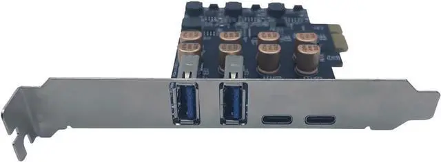 Alt view image 3 of 6 - PCIe to USB 3.0 + USB-C Expansion Card 5Gbps 1 to 4 Desktop Adapter with D720201 Controller, 4-Port Splitter (No Power Port Version)