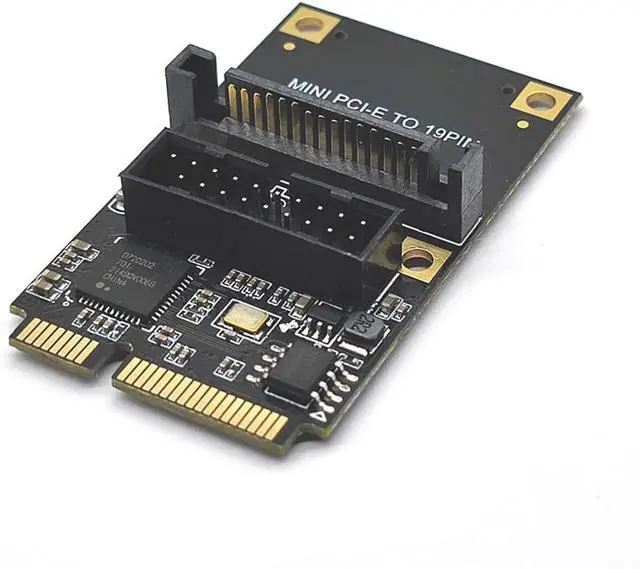 Alt view image 5 of 5 - Mini PCI-E to USB 3.2 Gen1 19-Pin Dual-Port Expansion Card 5Gbps Adapter Support Half-Height Bracket, Compatible with Windows/Linux (SATA Power Port)
