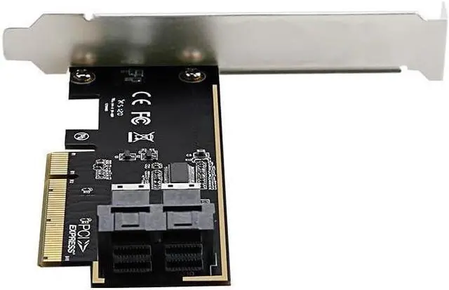 Alt view image 2 of 5 - PCIe 3.0 x16 to U.2 (SFF-8643) NVMe Expansion Card  4/2/1 Port Adapter for U.2 SSDs, Compatible with PCIe x8/x16 Slots (2 Ports)