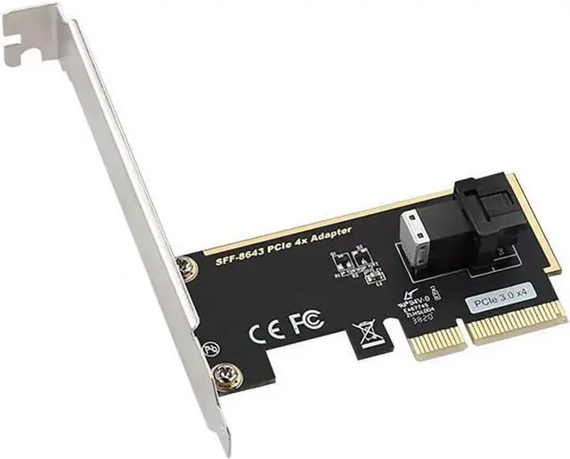 Main image of PCIe 3.0 x16 to U.2 (SFF-8643) NVMe Expansion Card \u2013 4/2/1 Port Adapter for U.2 SSDs, Compatible with PCIe x8/x16 Slots (Single Port)