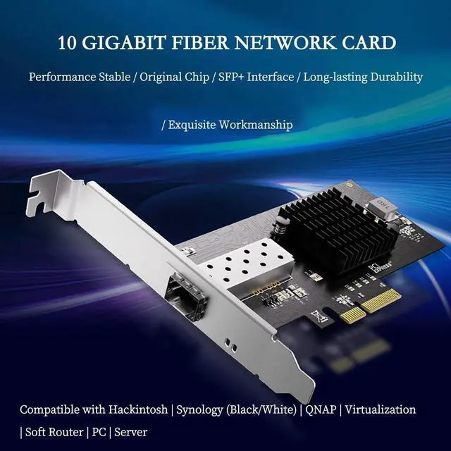 Alt view image 2 of 6 - 10Gbps Single-Port SFP+ PCIe 3.0 x4 Network Adapter Card  Desktop Server Expansion with 82599 Chipset, Compatible with Windows/Linux/VMware