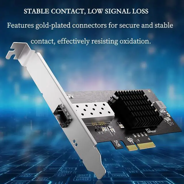 Alt view image 4 of 6 - 10Gbps Single-Port SFP+ PCIe 3.0 x4 Network Adapter Card  Desktop Server Expansion with 82599 Chipset, Compatible with Windows/Linux/VMware