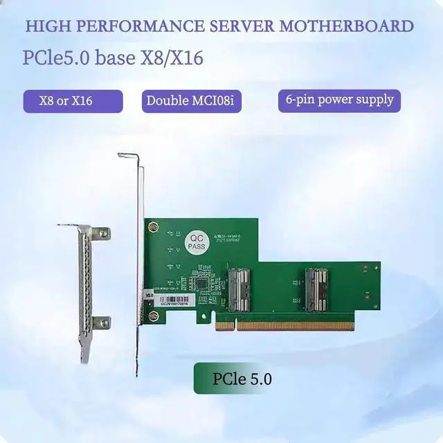Alt view image 2 of 2 - PCIe 5.0 x16 to Dual MCIO 8i Adapter Splitter Card/with Full-Speed Base / 50cm MCIO Cable  External GPU Expansion, High-Speed Data Transfer (MCIO Dual-Port X16 Card)