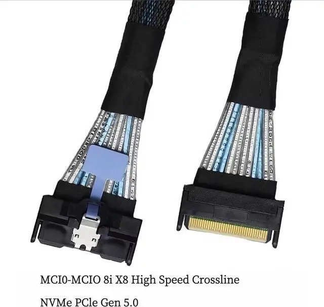 Alt view image 5 of 7 - PCIe 5.0 x16 to Dual MCIO 8i Adapter Splitter Card/with Full-Speed Base / 50cm MCIO Cable \u2013 External GPU Expansion, High-Speed Data Transfer (MCIO Kit with 2 * 50CM Cable)
