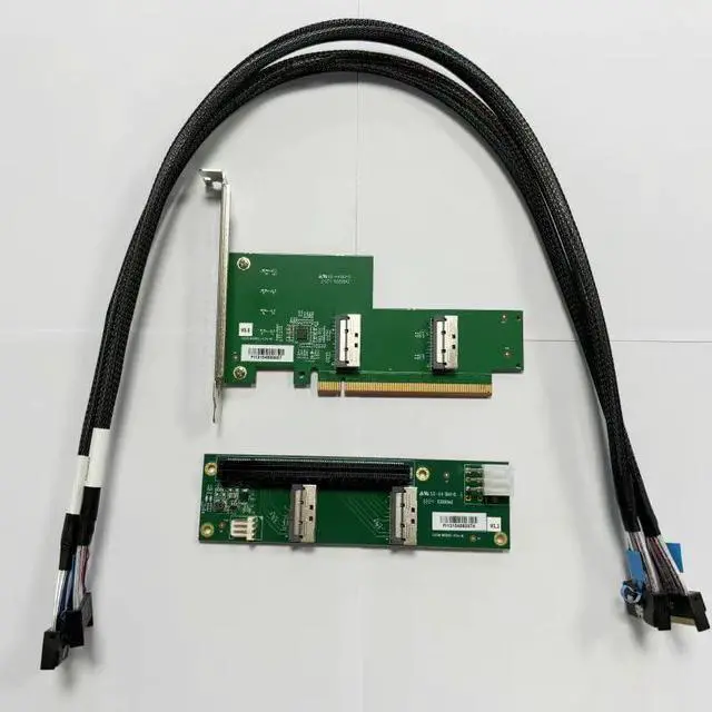 Alt view image 7 of 7 - PCIe 5.0 x16 to Dual MCIO 8i Adapter Splitter Card/with Full-Speed Base / 50cm MCIO Cable \u2013 External GPU Expansion, High-Speed Data Transfer (MCIO Kit with 2 * 50CM Cable)