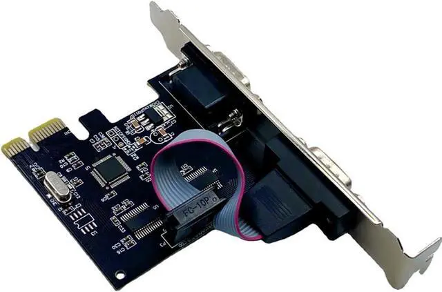 Alt view image 2 of 7 - WCH382L PCIe x1 to Dual RS232 Serial Port Card/Parallel +Serial Port Adapter for POS, ATM, Industrial Automation \u2013 Compatible with Windows & Linux (Dual RS-232 Serial Port)