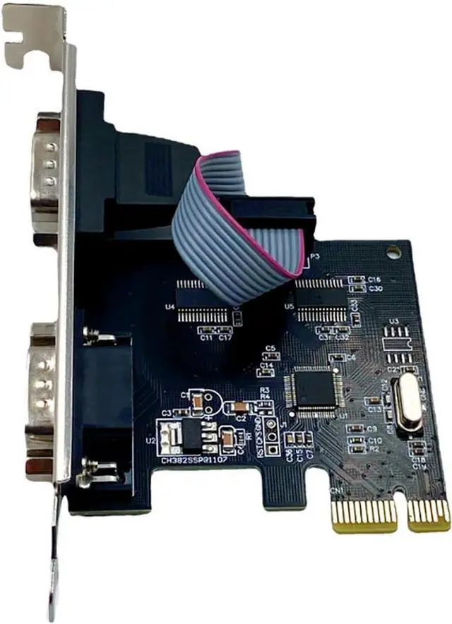 Alt view image 3 of 7 - WCH382L PCIe x1 to Dual RS232 Serial Port Card/Parallel +Serial Port Adapter for POS, ATM, Industrial Automation \u2013 Compatible with Windows & Linux (Dual RS-232 Serial Port)