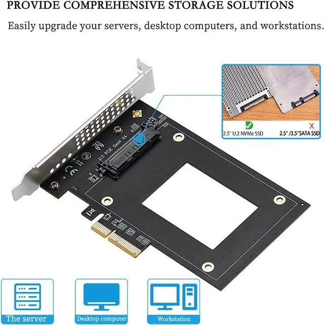 Alt view image 5 of 7 - IO-PCE8639A-U2 PCIe 4.0 x4 to U.2 (SFF-8639) Expansion Card  7000MB/s High-Speed Adapter for 2.5" NVMe SSD, No Power Cable Required, Supports Servers & Workstations