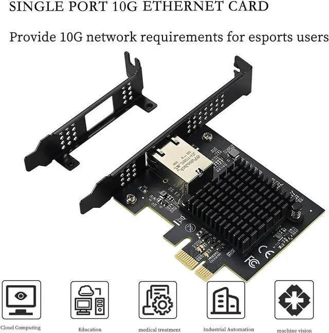 Alt view image 2 of 7 - PCIe 4.0 x1 to 10Gbps Single-Port Ethernet Network Adapter  AQC113 Chipset, RJ45 10GBase-T, High-Speed NIC for Server/Desktop/NAS