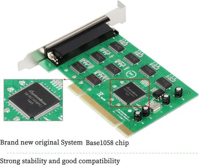 Alt view image 4 of 6 - MM-PCI16C1058-8S PCI to 8-Port RS232 Serial Adapter Card 926.1Kbps Desktop COM Port with 1 to 8 DB9 Serial Cable Support PCIIRQ Sharing