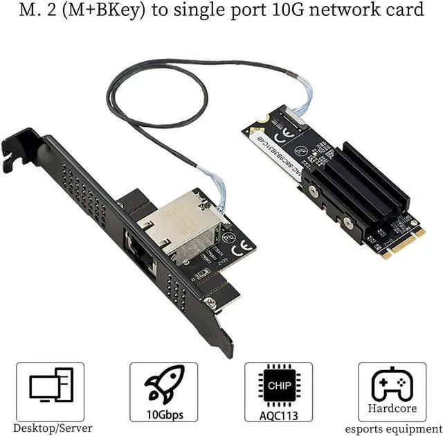 Alt view image 4 of 7 - IO-M2F113-GLAN M.2 B+M Key to 10G RJ45 Net Work Card Adapter Support Desktop, Servers, NAS Soft Routing
